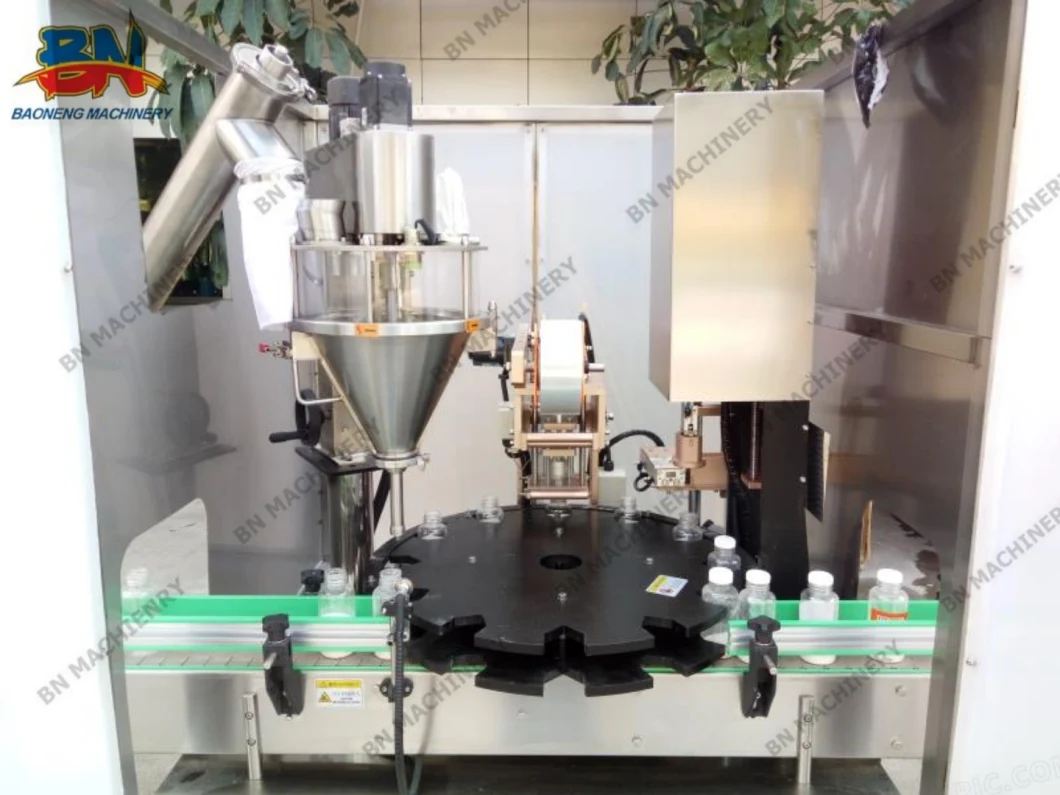 Automatic Bottle/Vial Powder Filling Machine with Bottle Washing Sealing Labeling Packaging Line