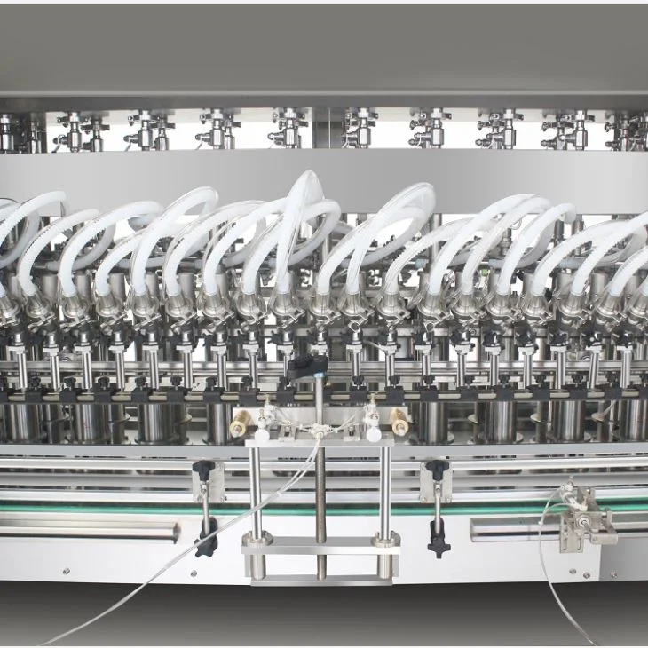 12 Nozzles Automatic Linear Liquid Bottle Gravity Overflow Filling Machine