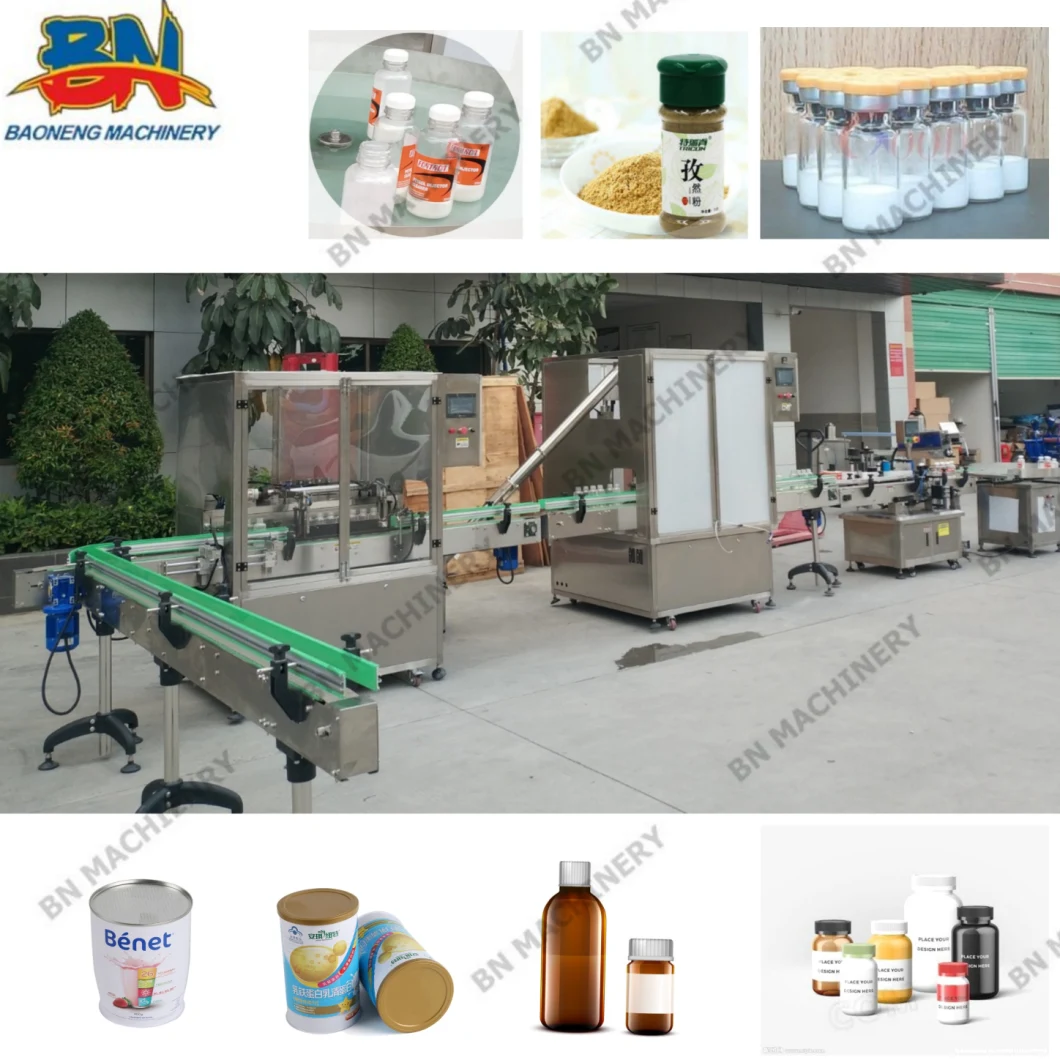 Automatic Bottle/Vial Powder Filling Machine with Bottle Washing Sealing Labeling Packaging Line